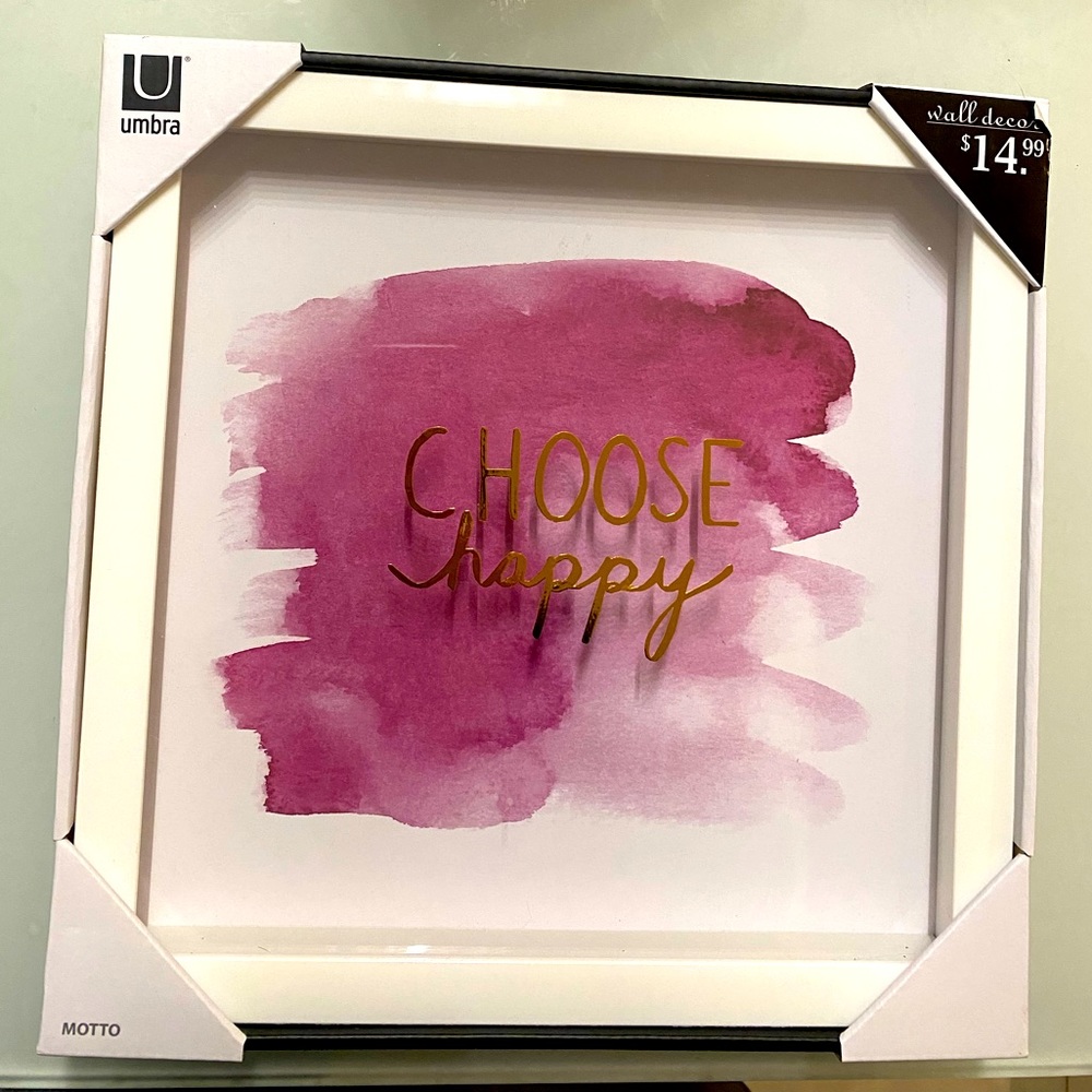 UMBRA Motto Wall Decor, Choose Happy, Brand New